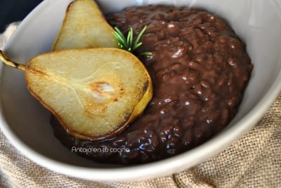 Chocolate and rosemary risotto with fried pears in coconut oil - Antojo ...